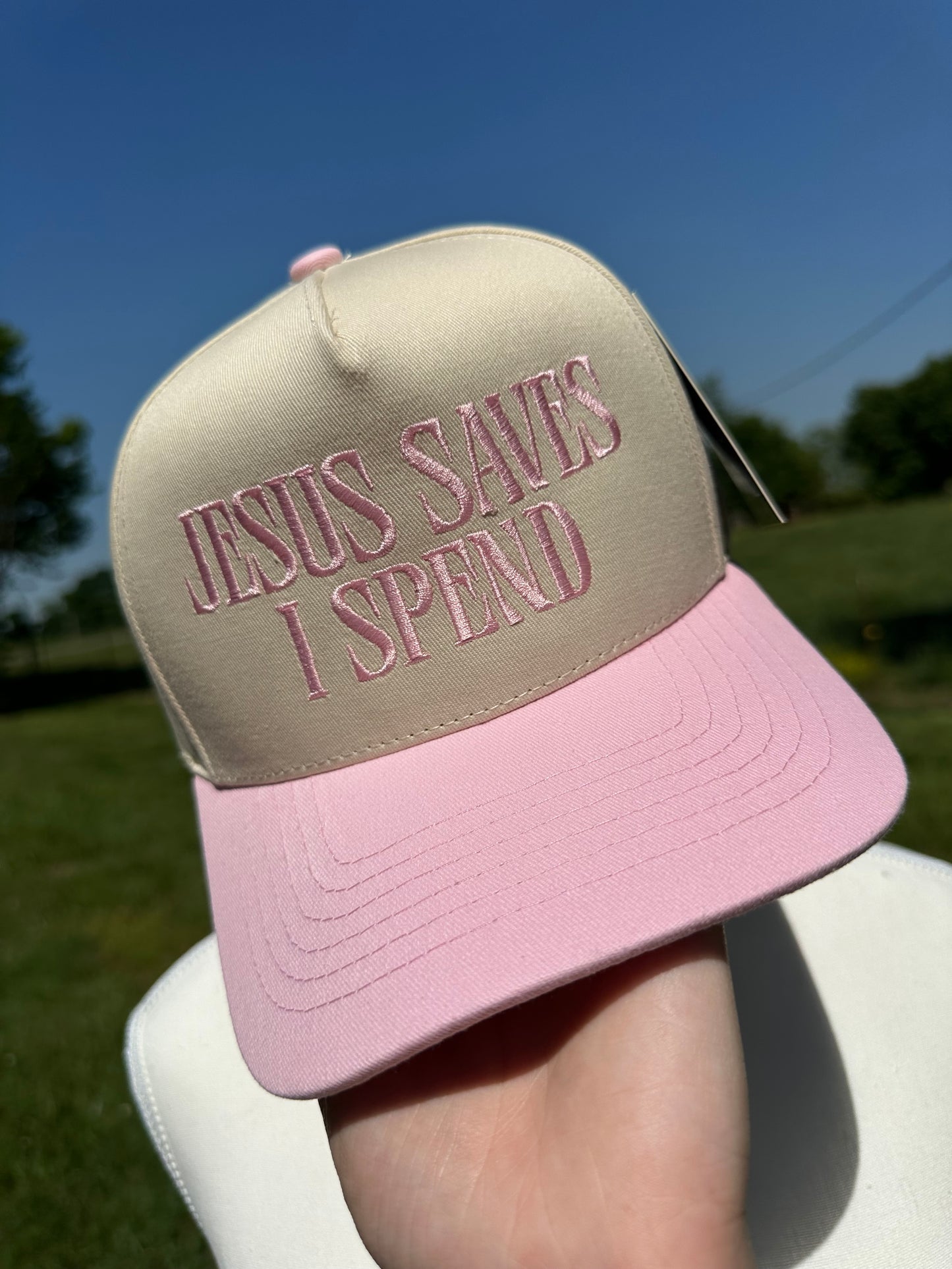 Jesus saves I spend RESTOCK