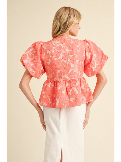 Coral Puff Sleeve