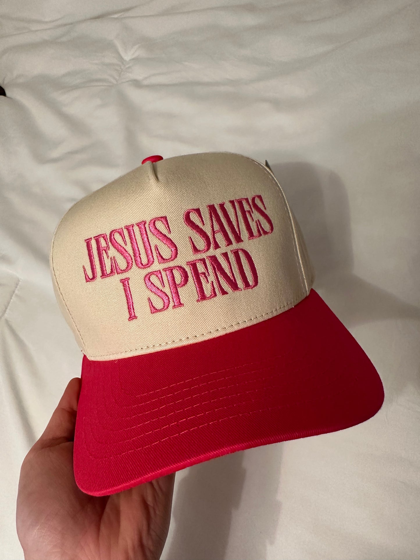 Jesus Saves I Spend Trucker Hat