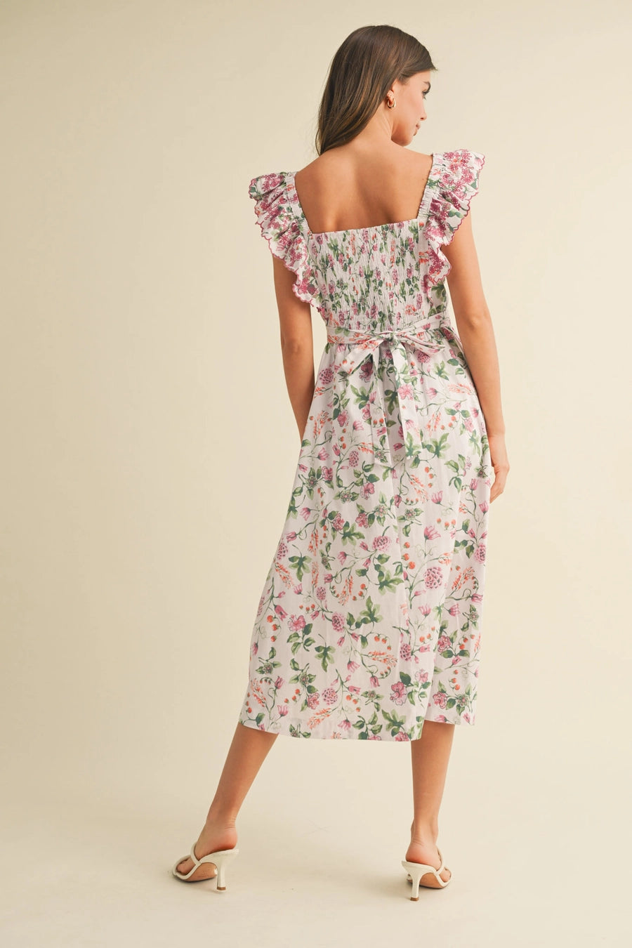 Embroidered Floral Midi