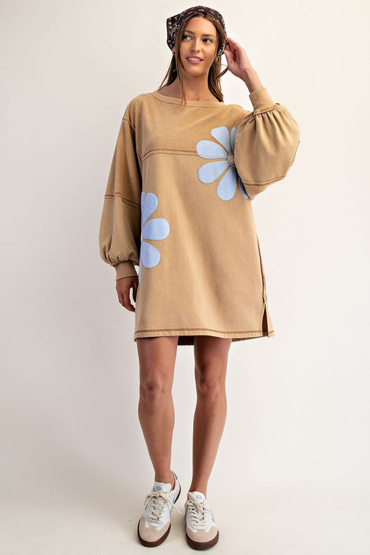 Long Sleeve Flower Dress